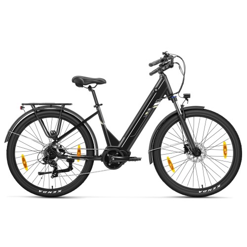 Touroll Urbano 3 Elektrische Fiets, Middenmotor met 70Nm koppel, 120km actieradius - Grijs