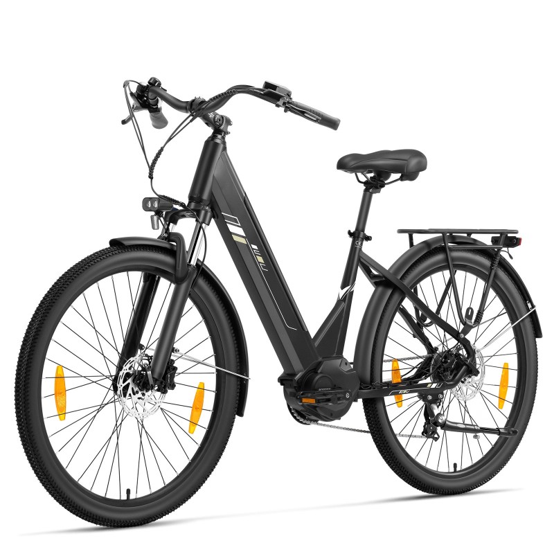 Touroll Urbano 3 Elektrische Fiets, Middenmotor met 70Nm koppel, 120km actieradius - Grijs