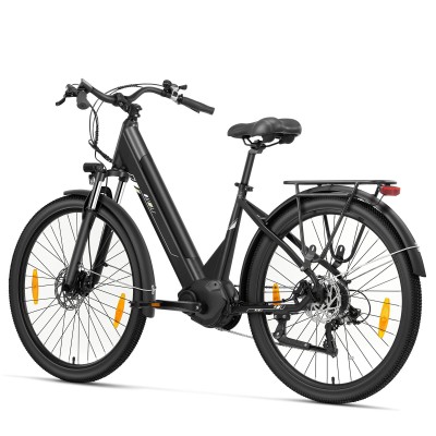 Touroll Urbano 3 Elektrische Fiets, Middenmotor met 70Nm koppel, 120km actieradius - Grijs