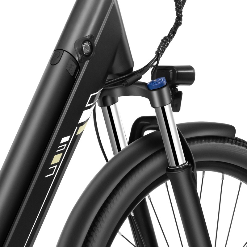 Touroll Urbano 3 Elektrische Fiets, Middenmotor met 70Nm koppel, 120km actieradius - Grijs